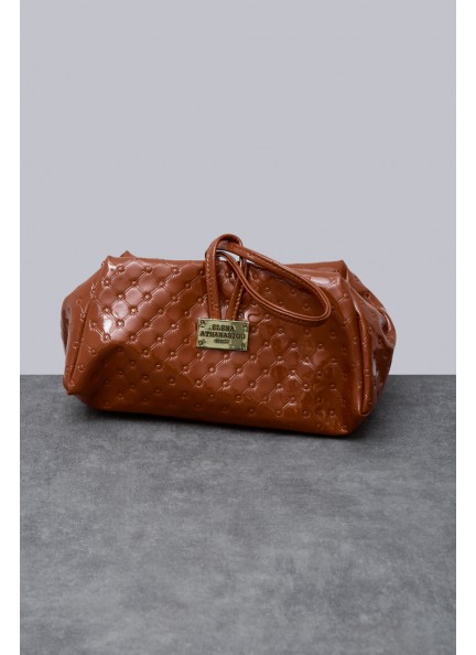 Elena Athanasiou Retro Lunchbag Vinyl Cognac