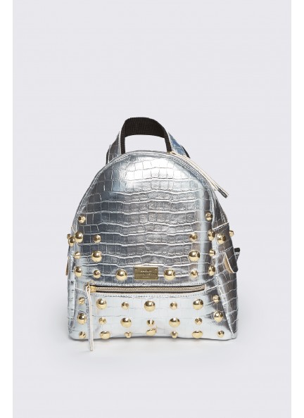 Elena Athanasiou Croco Backpack Small Silver