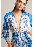 PEACE AND CHAOS DAMASK SILKY KIMONO