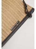 Elena Athanasiou Natural Straw Clutch Beige