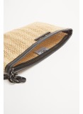 Elena Athanasiou Natural Straw Clutch Beige