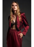 PEACE AND CHAOS SLEEK CROP BLAZER BORDEAUX - Silky