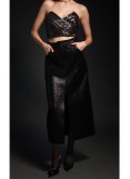 PEACE AND CHAOS LIQUID SLIT SKIRT - Patent croco effect