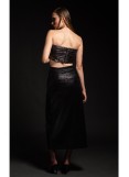 PEACE AND CHAOS LIQUID SLIT SKIRT - Patent croco effect