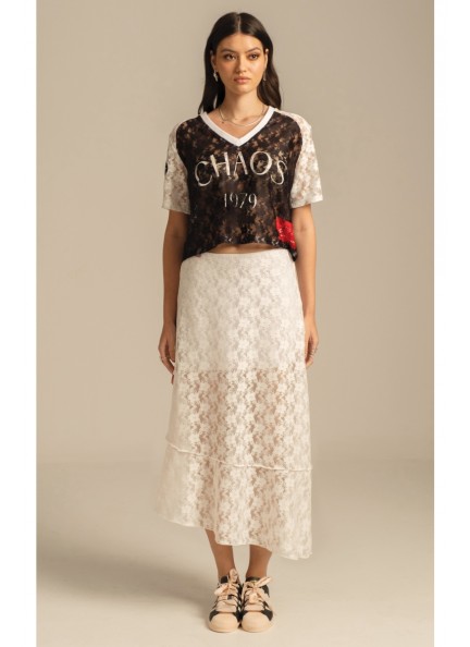 PEACE AND CHAOS LACEFLOWER MAXI SKIRT