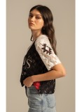 PEACE AND CHAOS COSMOS LACE CROP TOP