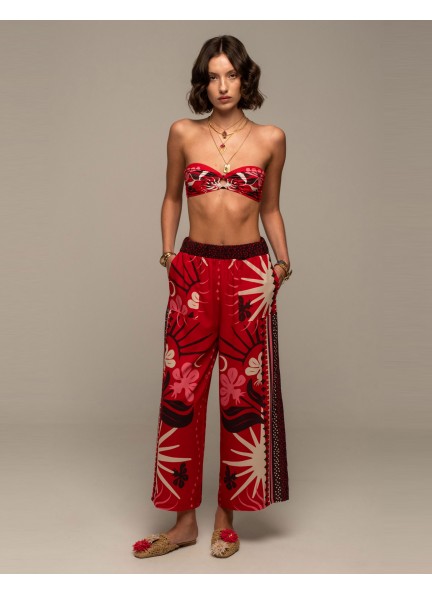 PEACE AND CHAOS PASSION FLOWER PANTS - Viscose