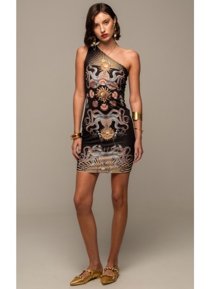 PEACE AND CHAOS ABYSS ONE SHOULDER BODYCON DRESS