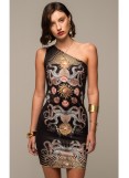PEACE AND CHAOS ABYSS ONE SHOULDER BODYCON DRESS