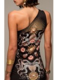 PEACE AND CHAOS ABYSS ONE SHOULDER BODYCON DRESS