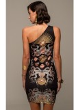 PEACE AND CHAOS ABYSS ONE SHOULDER BODYCON DRESS