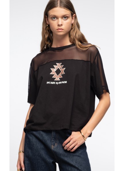 PEACE AND CHAOS INSIGNIA T-SHIRT - Cotton & Mesh