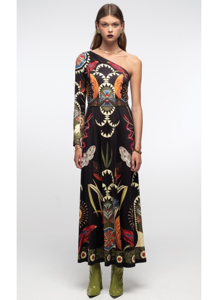 PEACE AND CHAOS NOCTURNAL ONE SHOULDER LONG DRESS 