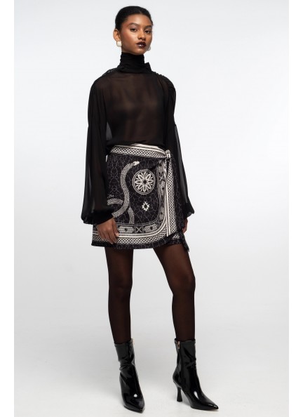 PEACE AND CHAOS PHILOSOPHY WRAP SKIRT