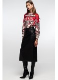 PEACE AND CHAOS LIQUORICE MIDI SKIRT - Eco Leather