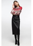 PEACE AND CHAOS LIQUORICE MIDI SKIRT - Eco Leather