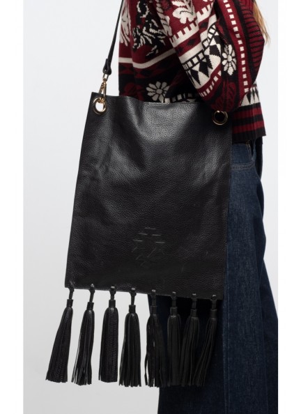 PEACE AND CHAOS KARMA TASSEL TOTE BAG - Leather