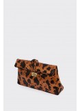 Elena Athanasiou Downtown Lunchbag Animal Print Cognac
