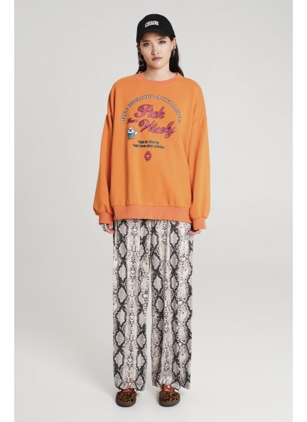 PEACE AND CHAOS WISDOM ORANGE SWEATER - Cotton