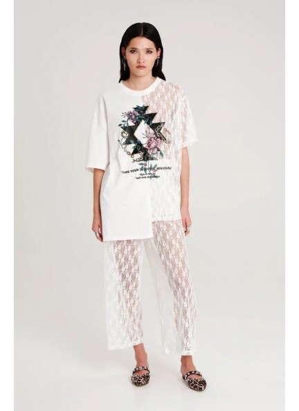 PEACE AND CHAOS NATURALISTIC T-SHIRT - Cotton & Lace