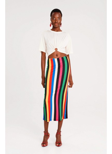 PEACE AND CHAOS ENIGMA CROP TOP OFF WHITE - Tencel