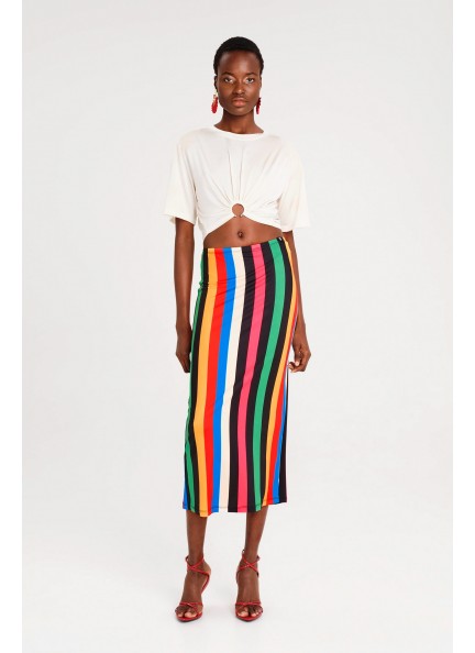 PEACE AND CHAOS RHYTHM MIDI SKIRT