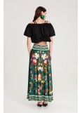 PEACE AND CHAOS HIBISCUS CROP TOP - Cotton