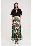 PEACE AND CHAOS HIBISCUS CROP TOP - Cotton