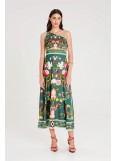 PEACE AND CHAOS NECTAR ONE SHOULDER LONG DRESS - Silky 
