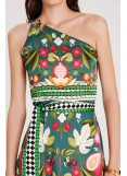 PEACE AND CHAOS NECTAR ONE SHOULDER LONG DRESS - Silky 