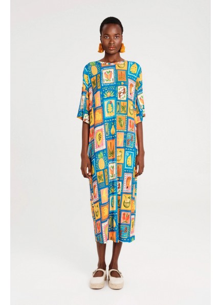PEACE AND CHAOS PAPAYA LONG DRESS - Viscose 
