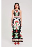 PEACE AND CHAOS POMEGRANATE LONG DRESS 