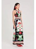 PEACE AND CHAOS POMEGRANATE LONG DRESS 