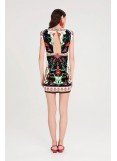 PEACE AND CHAOS POMEGRANATE BODYCON DRESS 