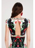 PEACE AND CHAOS POMEGRANATE BODYCON DRESS 