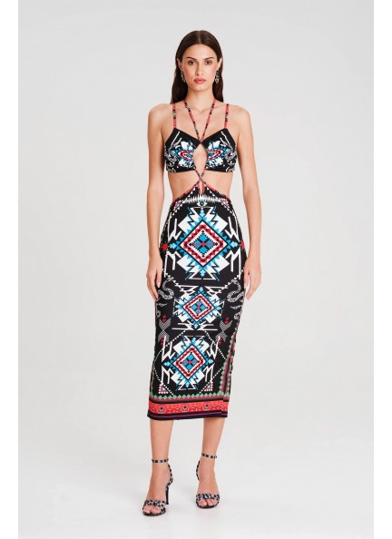PEACE AND CHAOS TREASURE CUT OUT DRESS