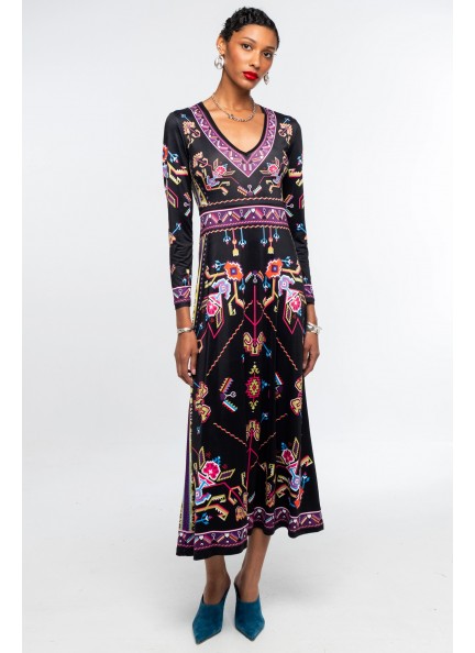 PEACE AND CHAOS EMBLEM LONG DRESS